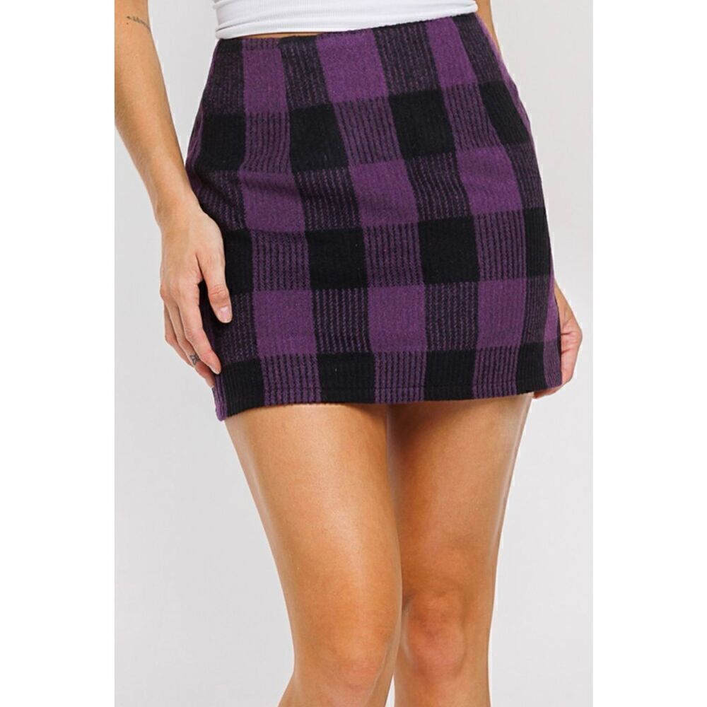 Purple and Black checkered skirt